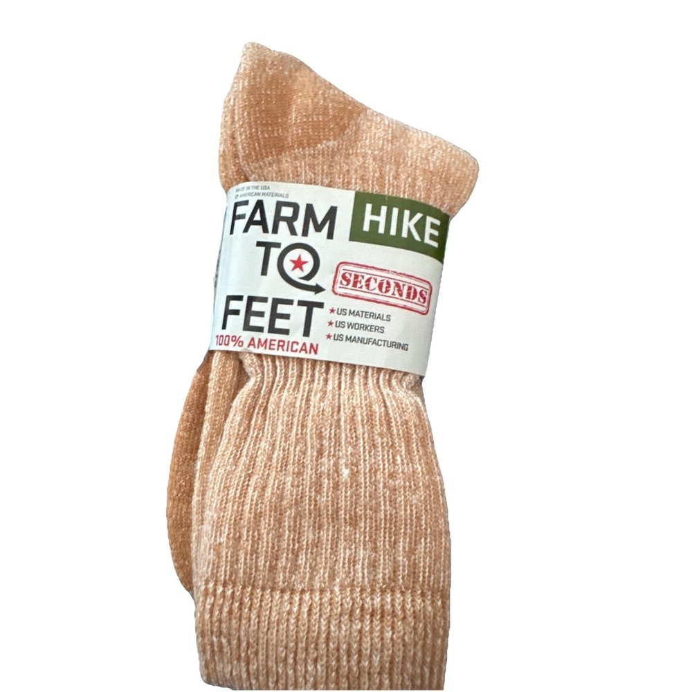 Farm To Feet Single Pack Socks, Unisex, Medium New with Tags,‎ Tan/Brown
